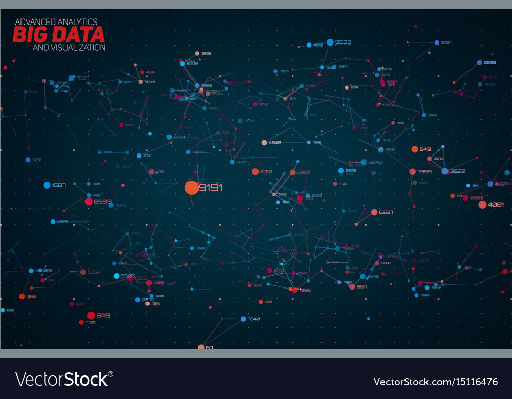 Abstract colorful big data point plot