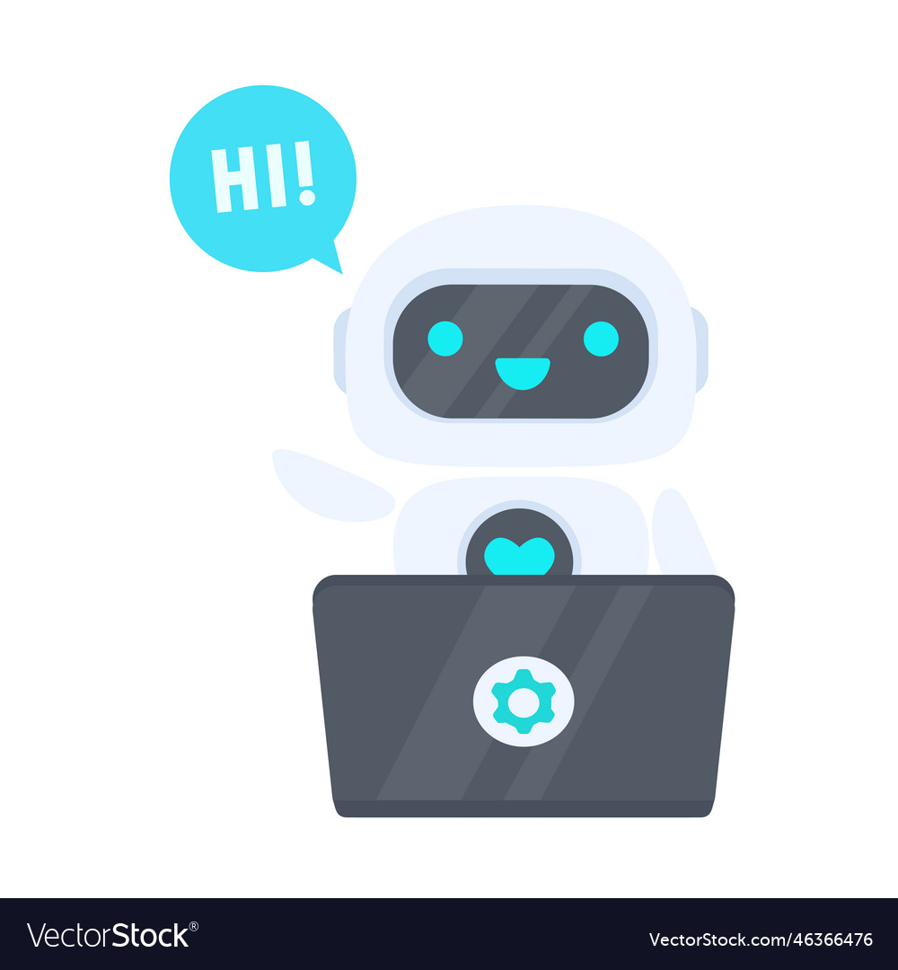 Auto reply system with intelligent robots provide vector image Auto reply system with intelligent robots provide