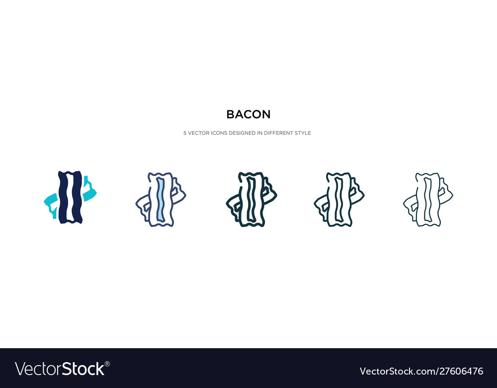 Bacon icon in different style two colored