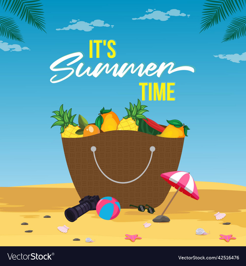 Its summer time Royalty Free Vector Image - VectorStock