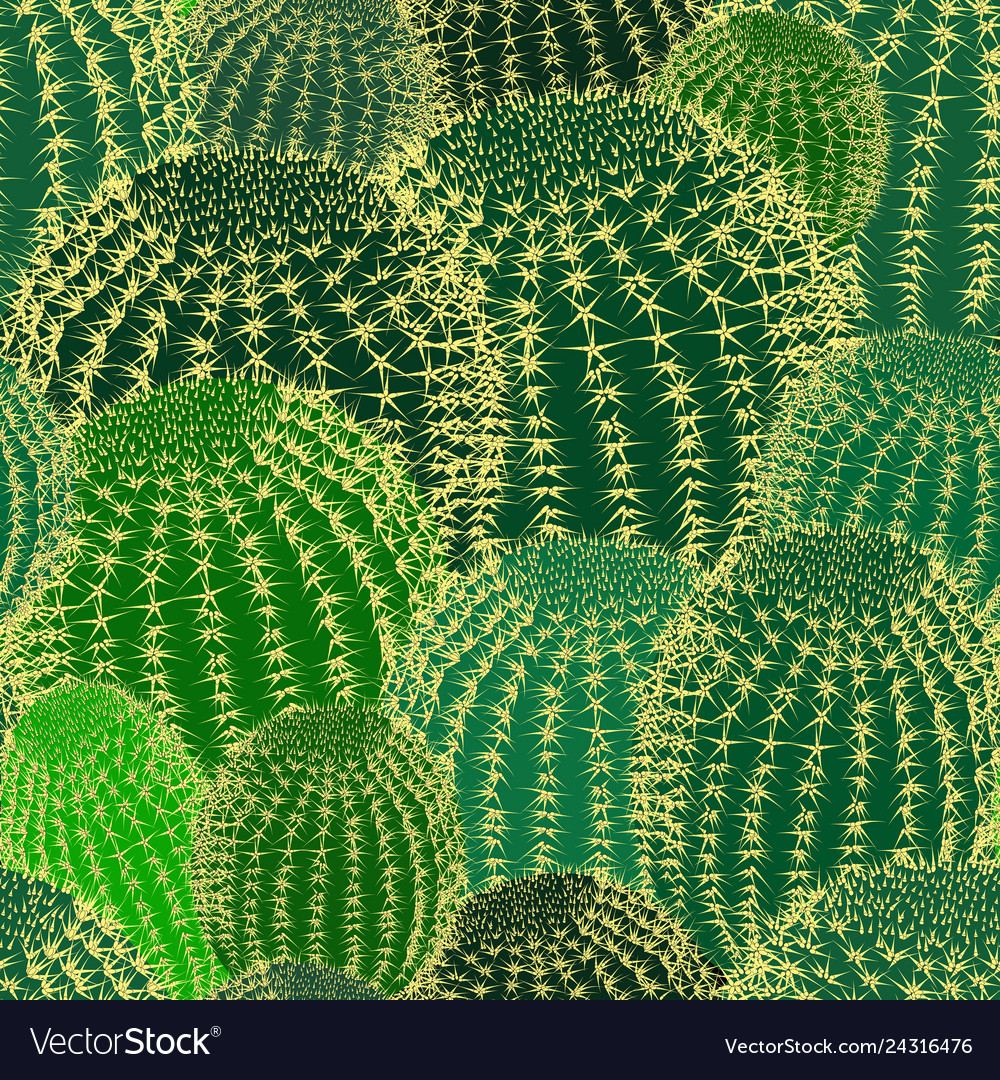 Cactus plants texture seamless pattern background Vector Image