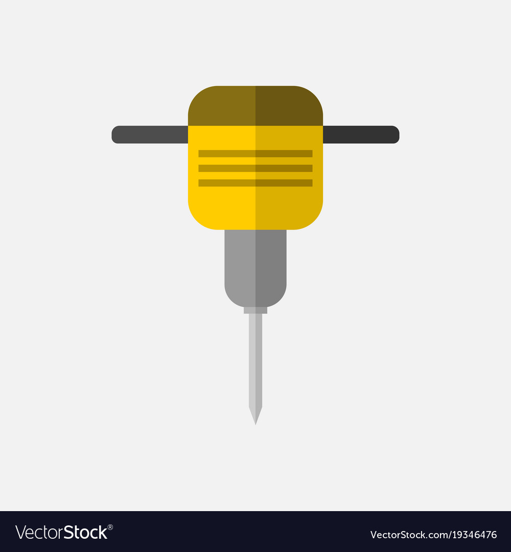 Electric digger tool graphic Royalty Free Vector Image