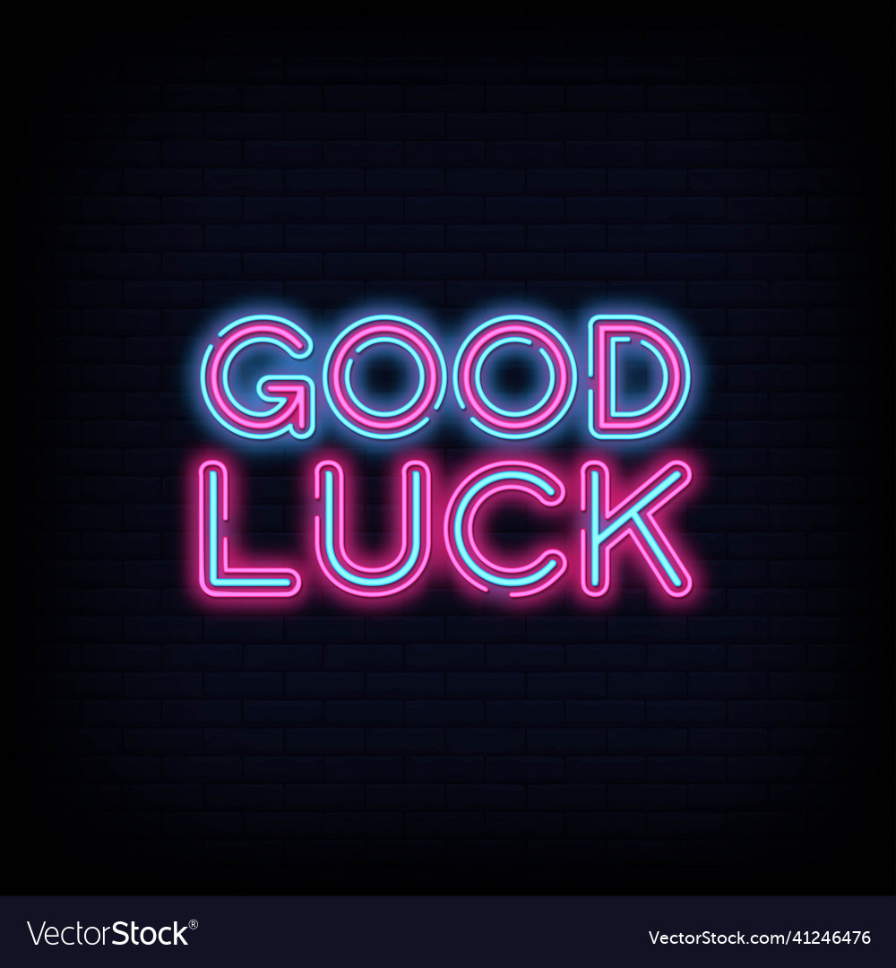 Good luck neon signs style text Royalty Free Vector Image