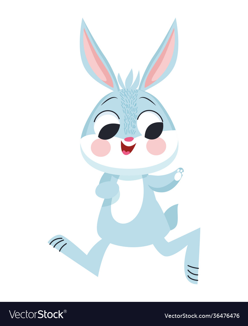 Happy little rabbit running character