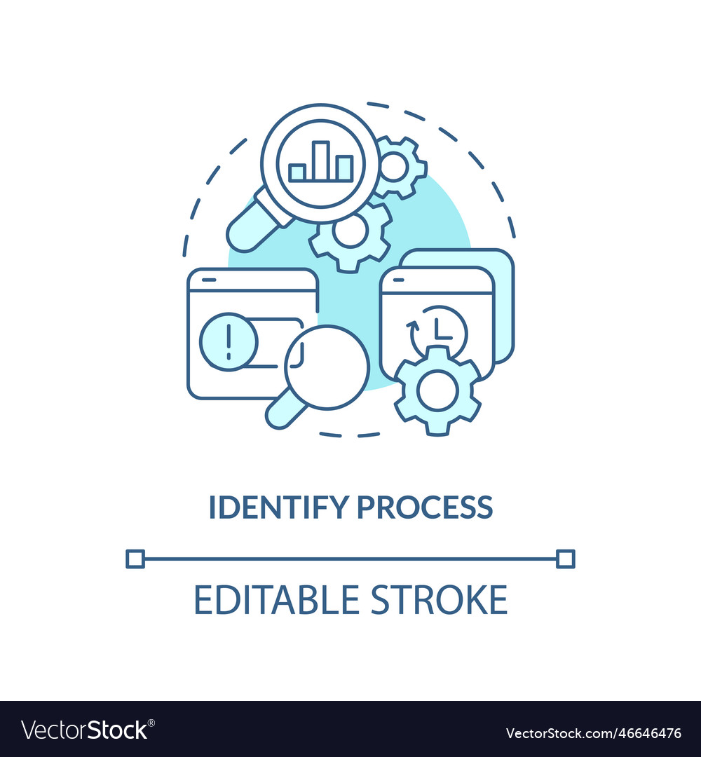 Identify process turquoise concept icon Royalty Free Vector