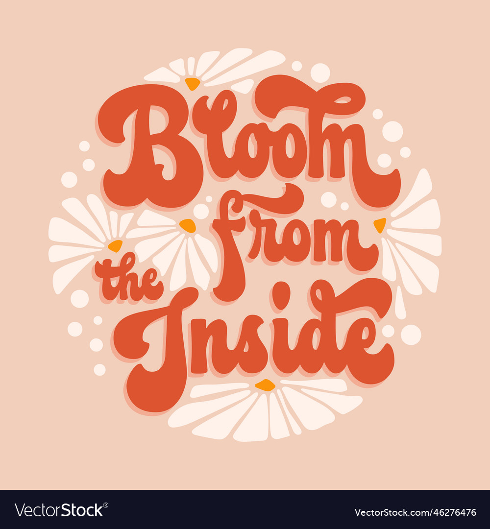 Inspiration hand drawn floral theme phrase Vector Image