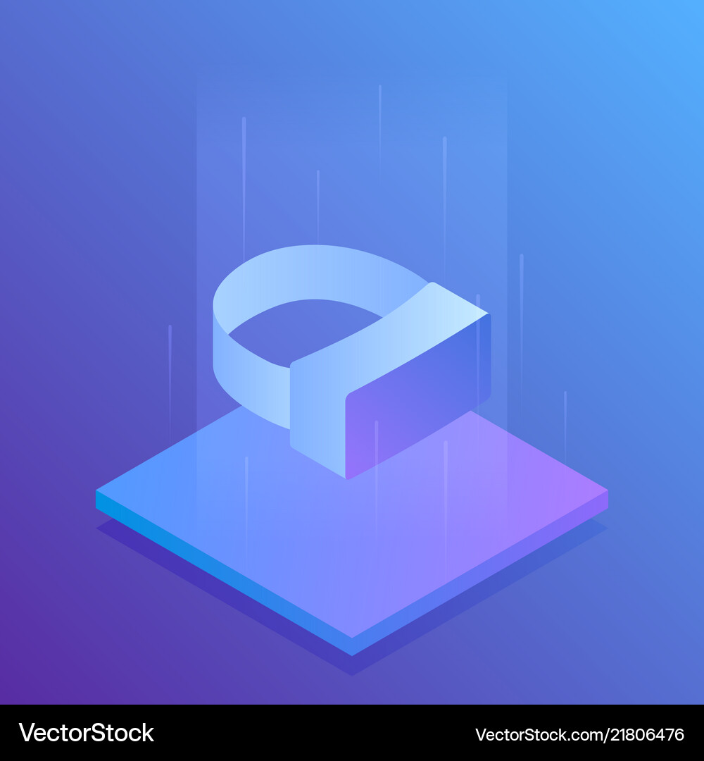 Isometric flat vr helmet virtual reality Vector Image