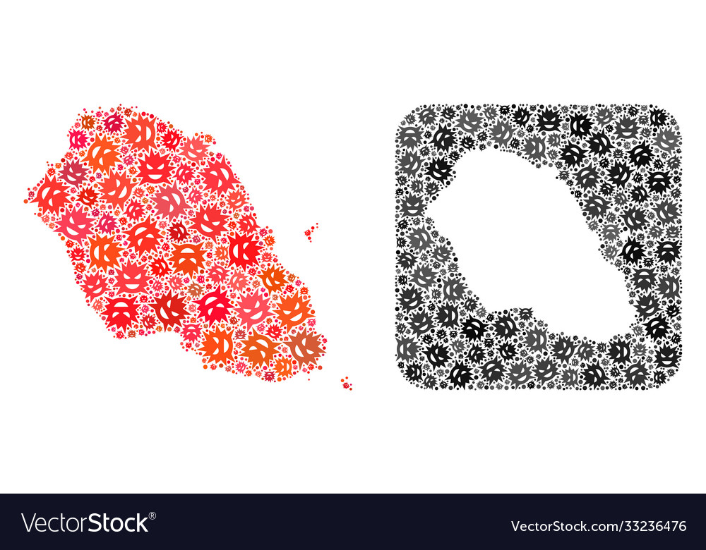 Map graciosa island - virus mosaic with empty