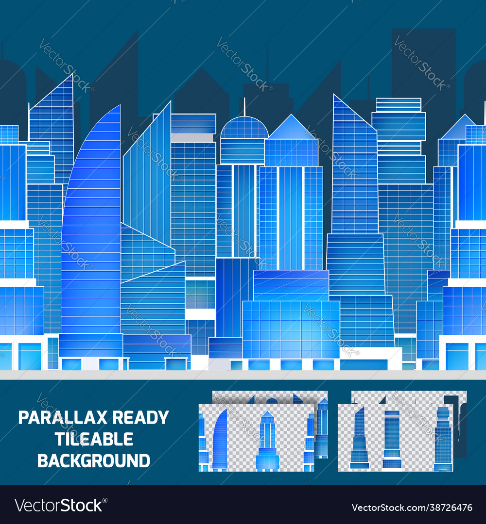 Modern night cityscape tileable parallax
