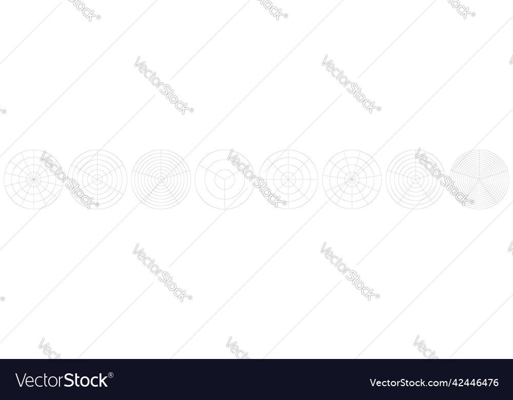 Polar circular grid mesh pie chart graph element Vector Image Polar circular grid mesh pie chart graph element