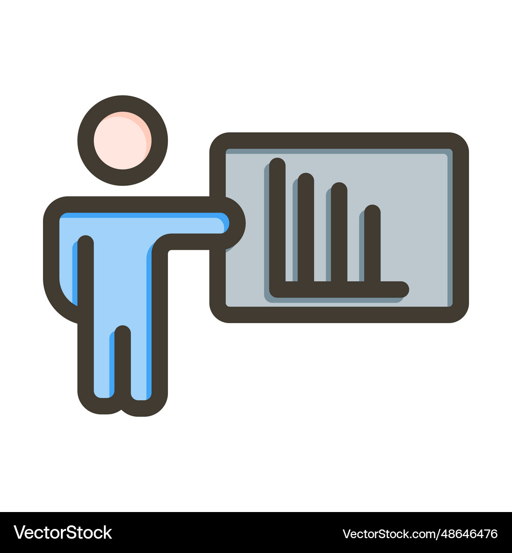Presentation thick line filled colors Royalty Free Vector