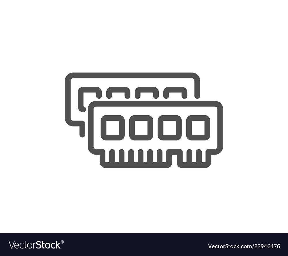 Ram line icon computer random-access memory