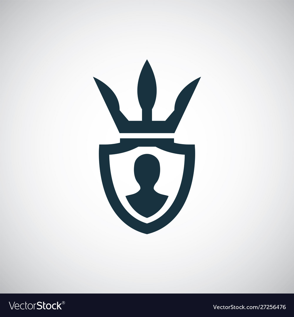 Shield crown icon for web and ui on white