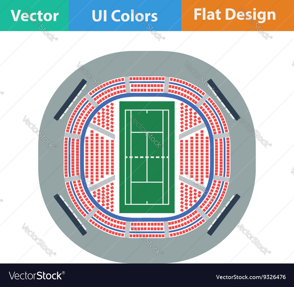 Tennis stadium aerial view icon Royalty Free Vector Image