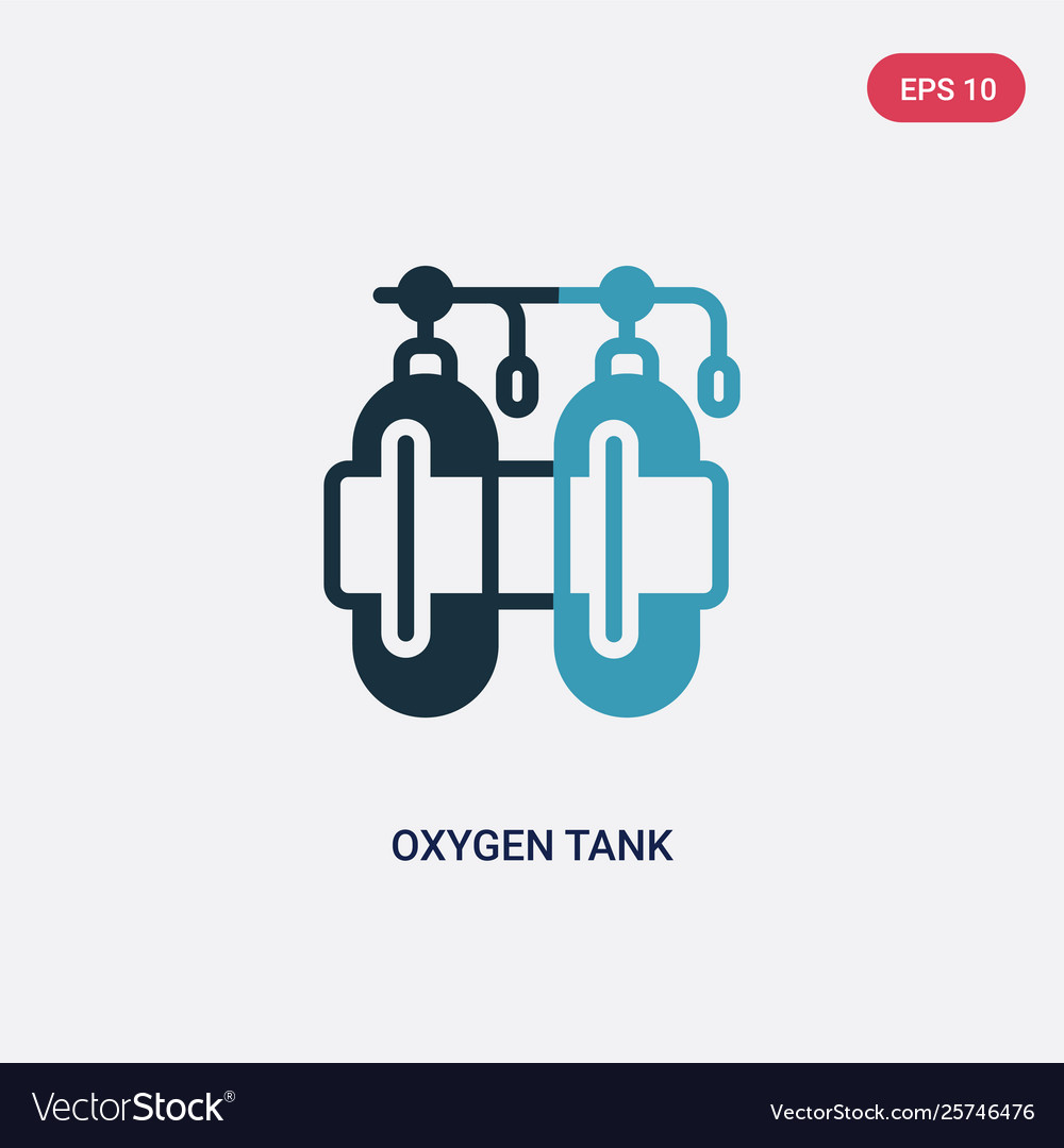Two color oxygen tank icon from nautical concept vector image Two color oxygen tank icon from nautical concept