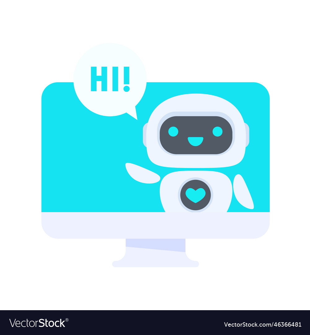 Auto reply system with intelligent robots provide vector image Auto reply system with intelligent robots provide