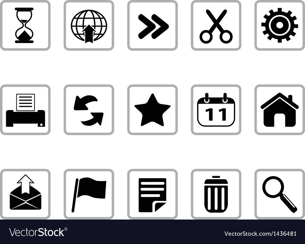 Black toolbar and interface icons buttons