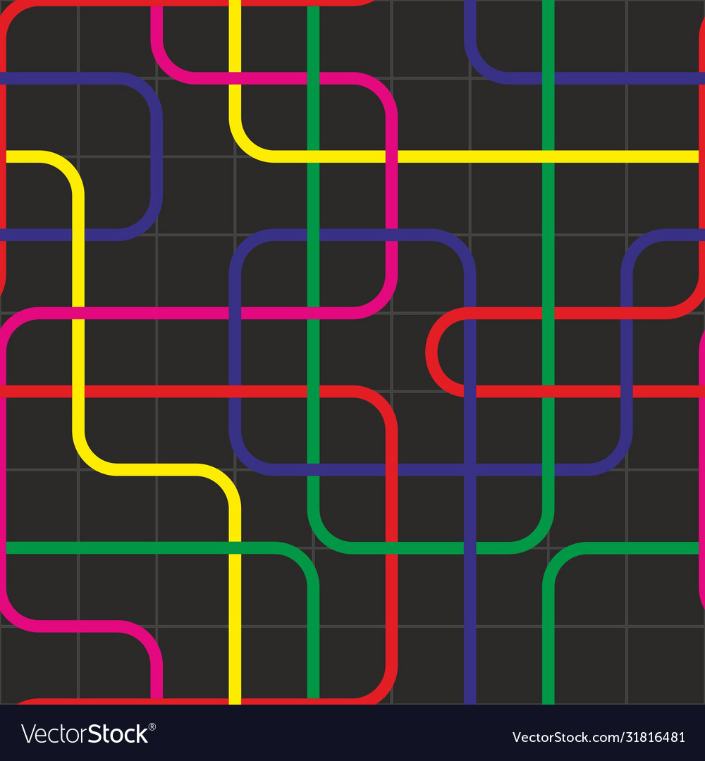 Colored lines geometric grid seamless pattern