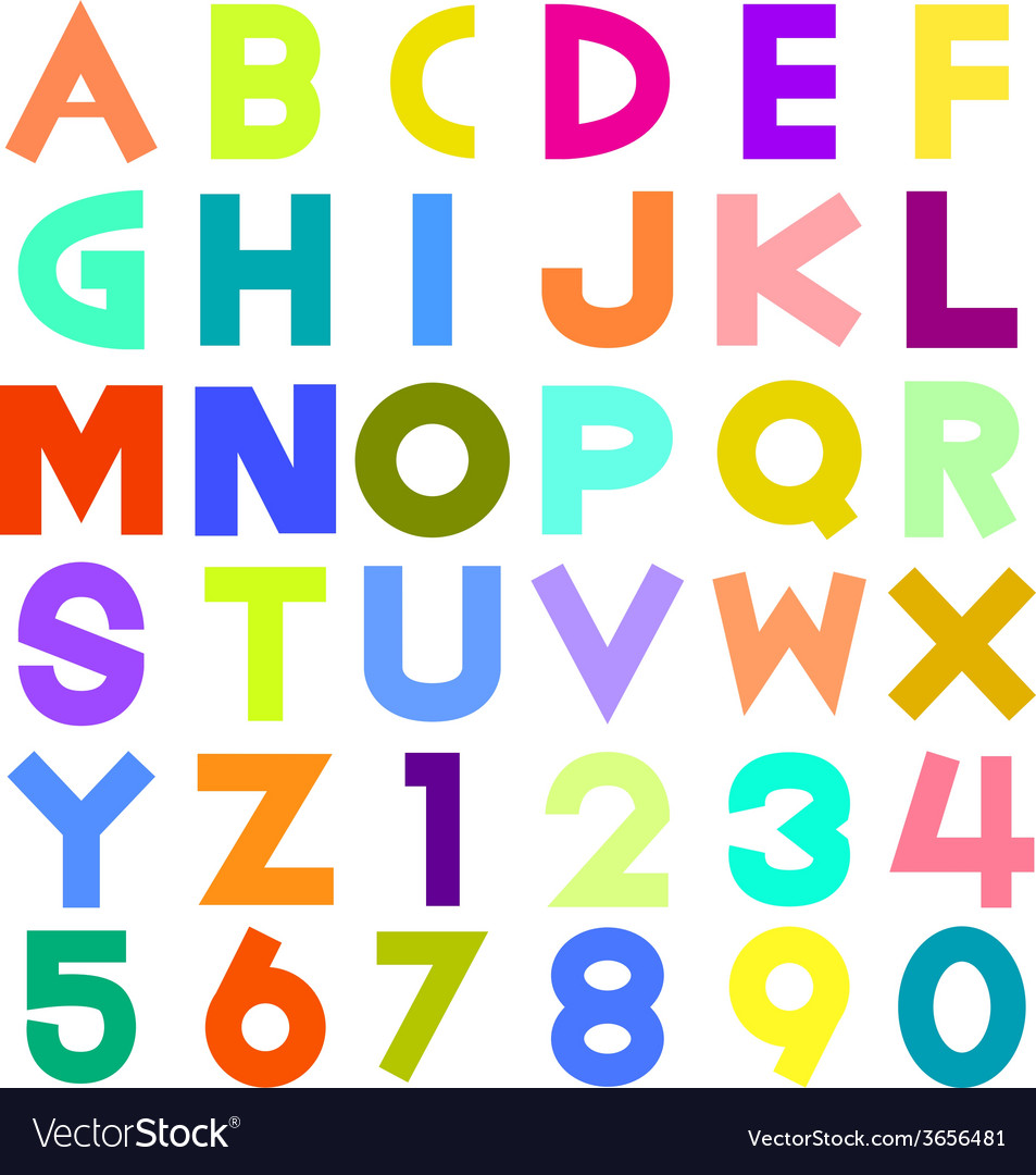 Colorful alphabet Royalty Free Vector Image - VectorStock