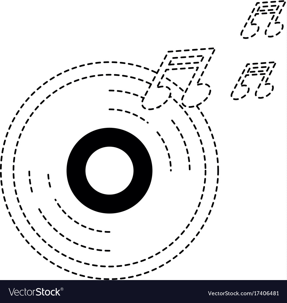 Compact disk with music notes
