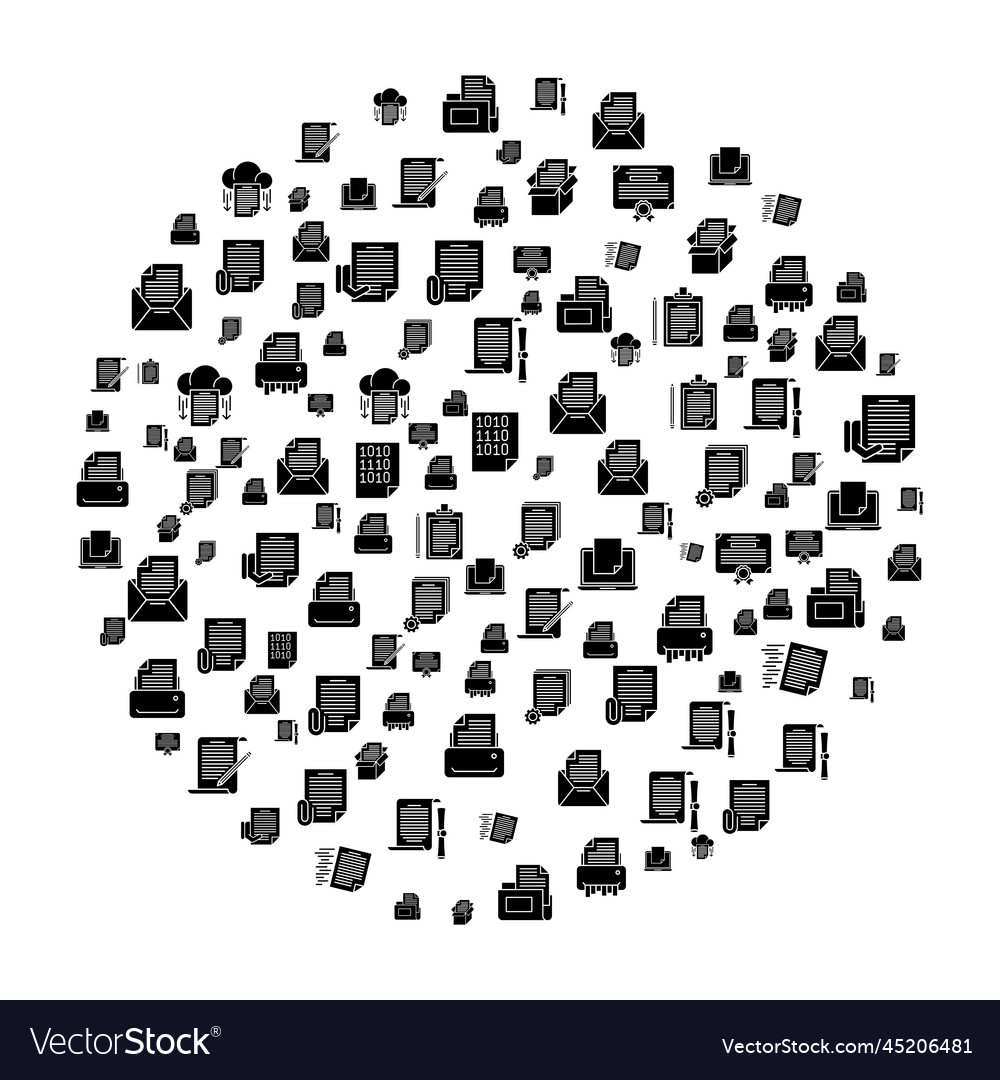 Document concept in circle with clean and simple