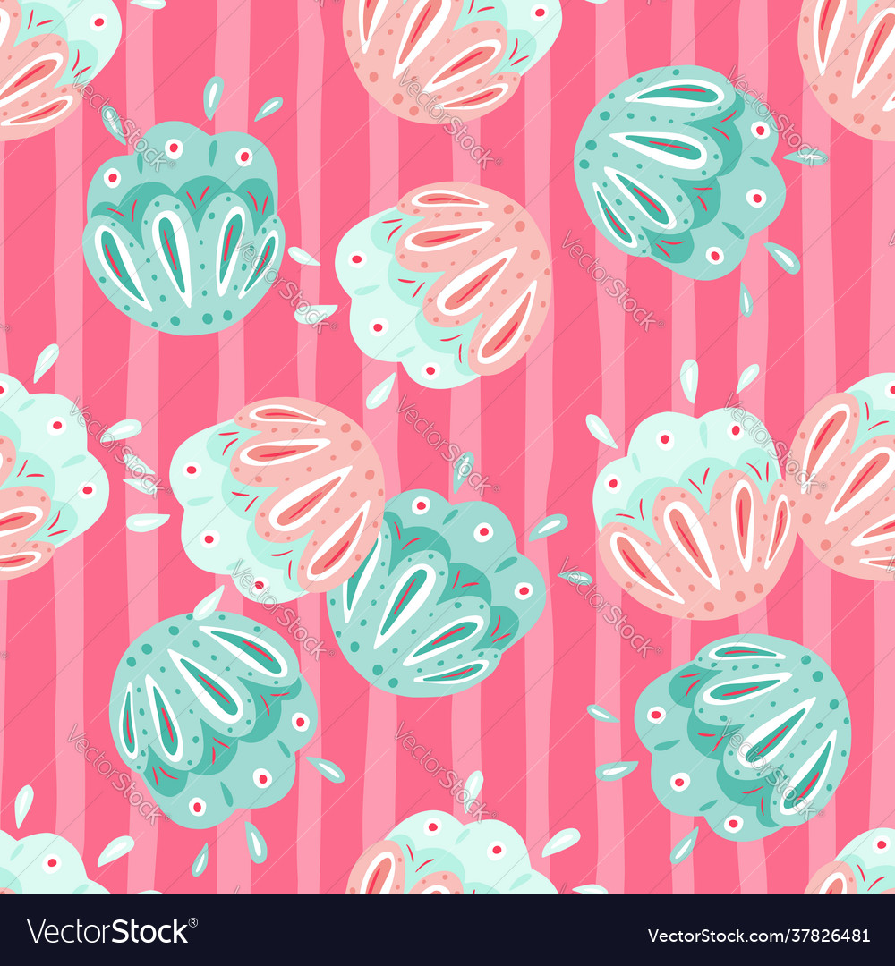 Doodle bloom seamless pattern in abstract style vector image Doodle bloom seamless pattern in abstract style