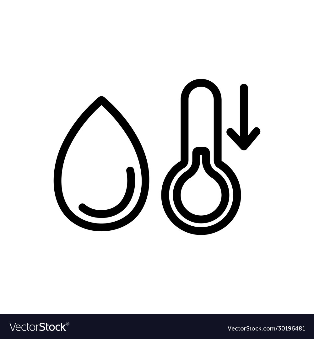 Drop in temperature and humidity icon Vector Image Drop in temperature and humidity icon