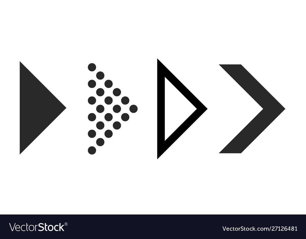 Flat arrows for interface right black arrows Vector Image