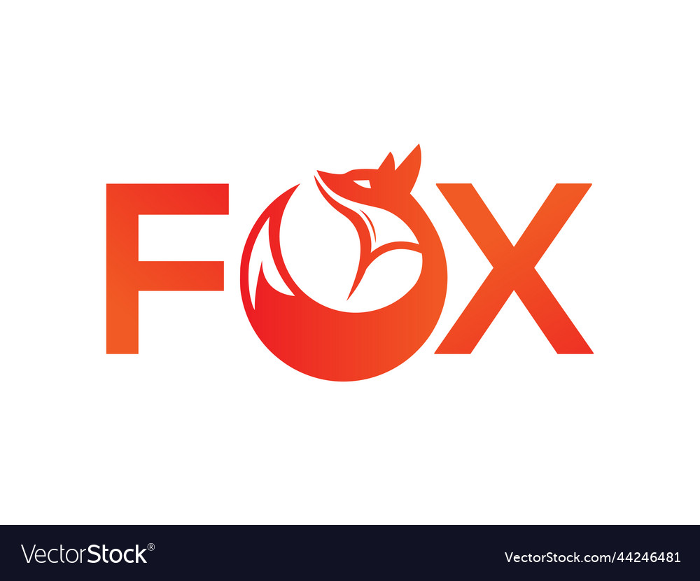 Fox text logo design creative logo art Royalty Free Vector