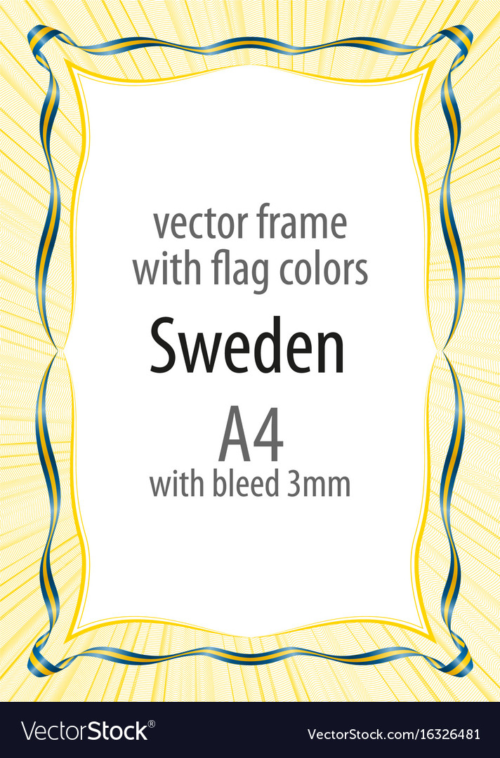 Frame and border of ribbon with the colors