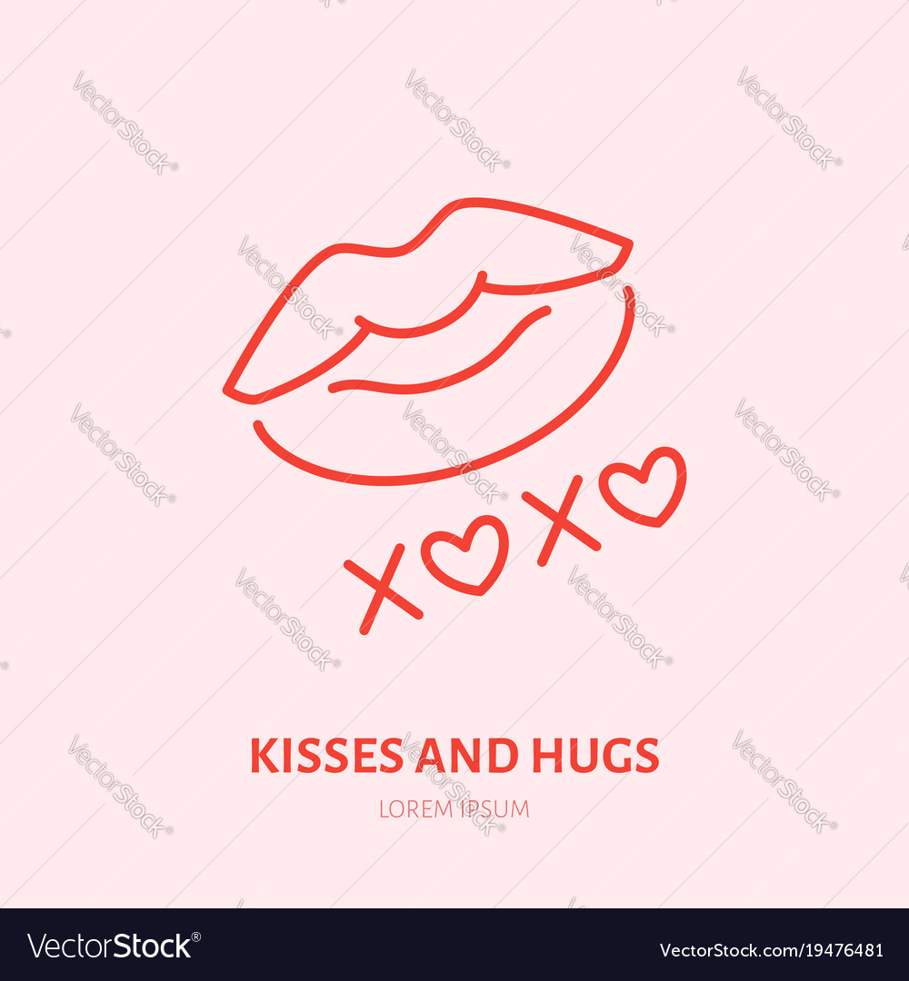 Kisses and hugs xoxo expression flat