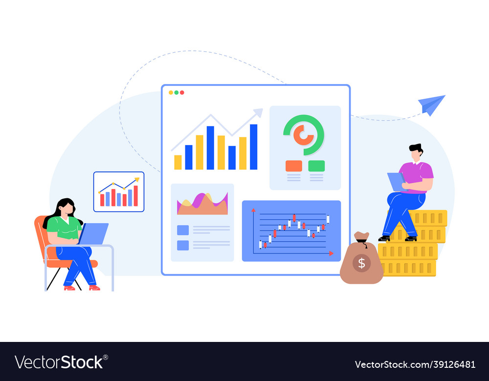 Market growth Royalty Free Vector Image - VectorStock