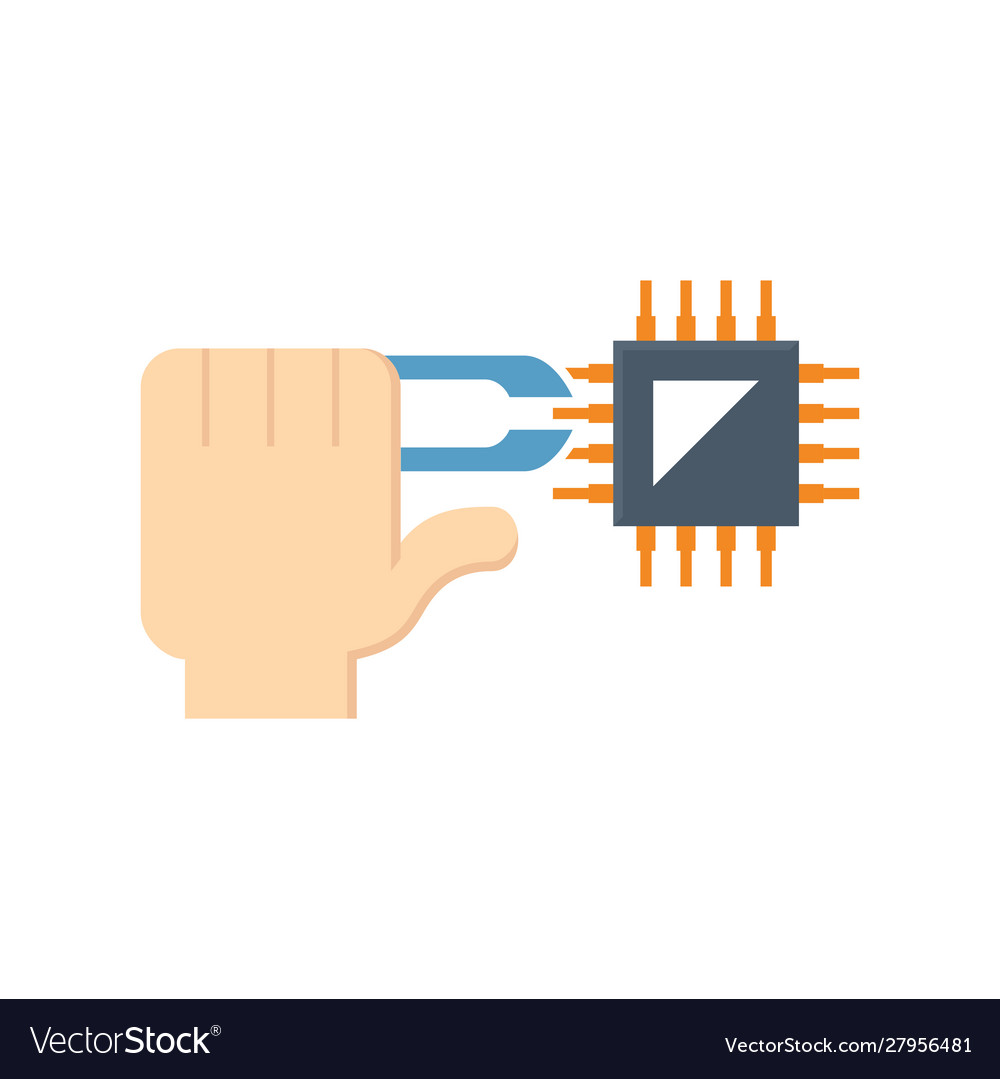 Microchip testing icon vector image Microchip testing icon