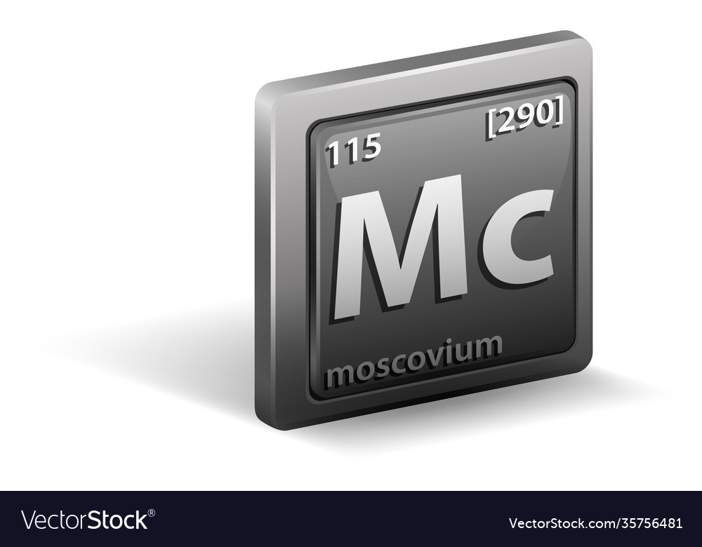 Moscovium Chemical Element Symbol Royalty Free Vector Image