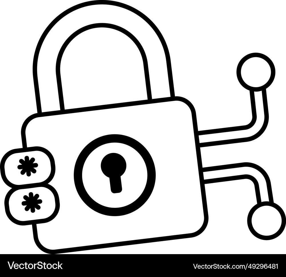Network lock Royalty Free Vector Image - VectorStock