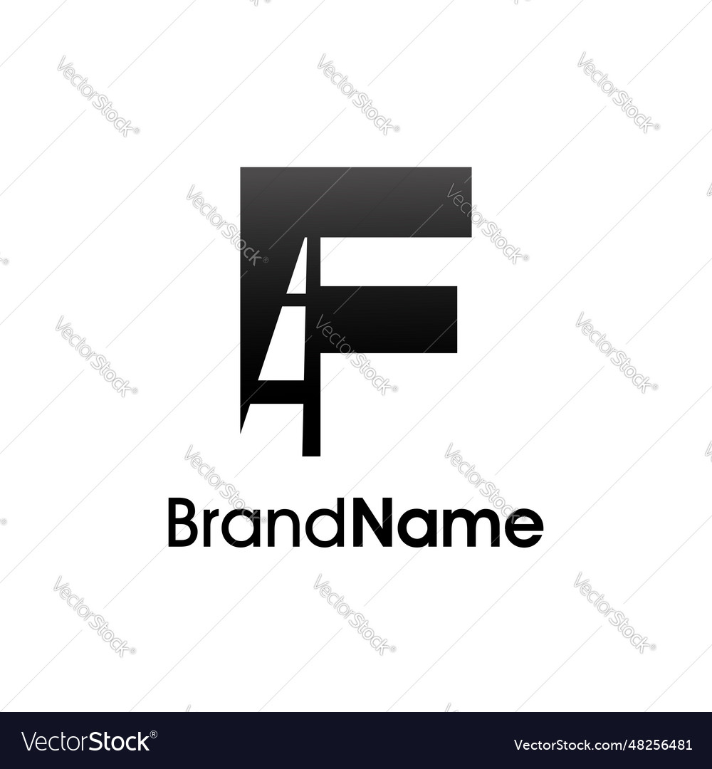 Simple and minimalist initial f road way vector image Simple and minimalist initial f road way