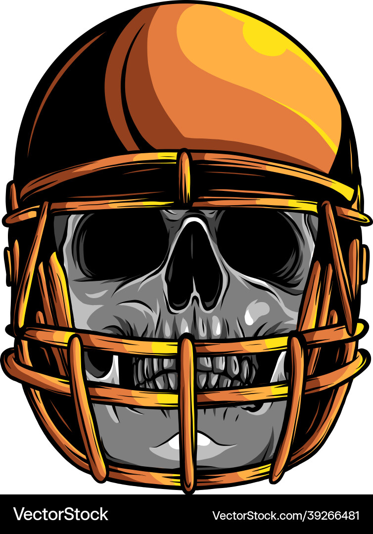 Skull football design art Royalty Free Vector Image