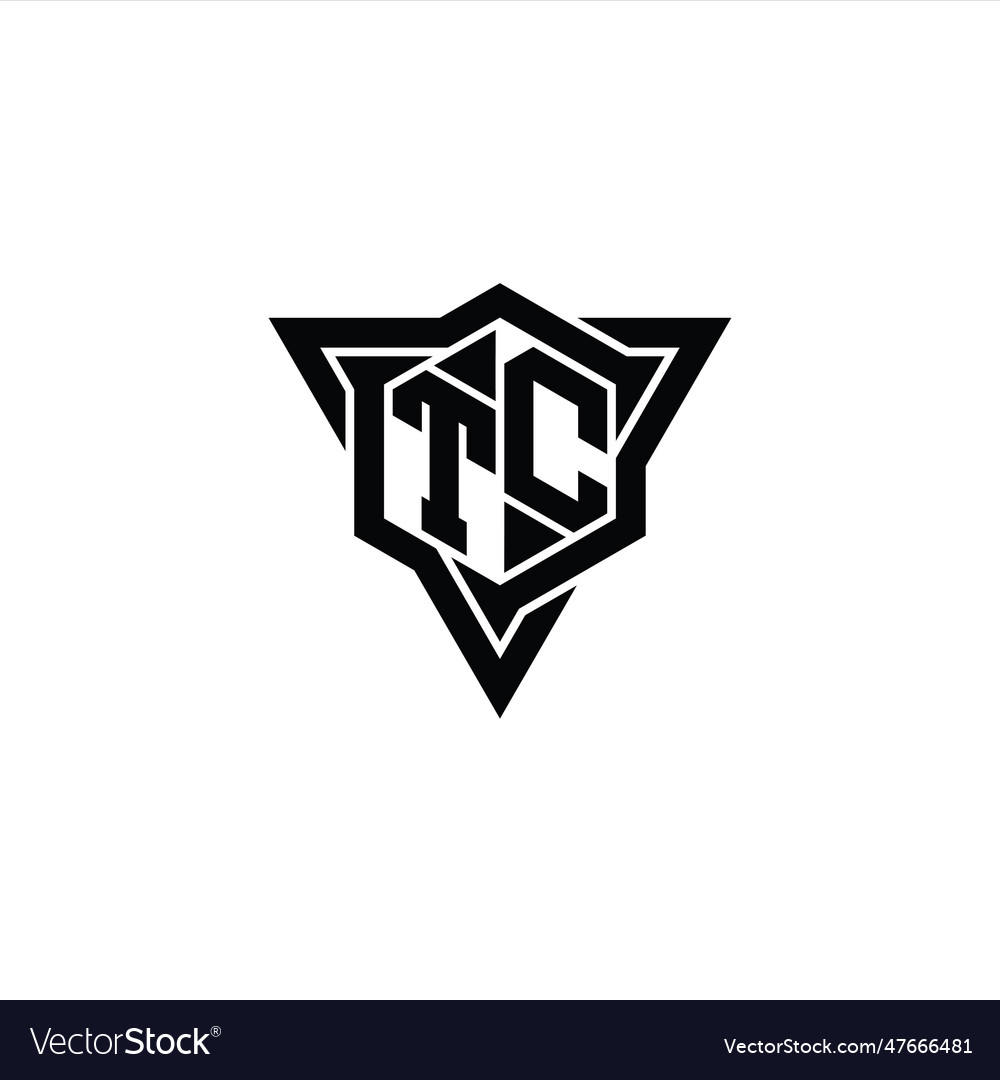 Tc logo monogram hexagon shape with triangle