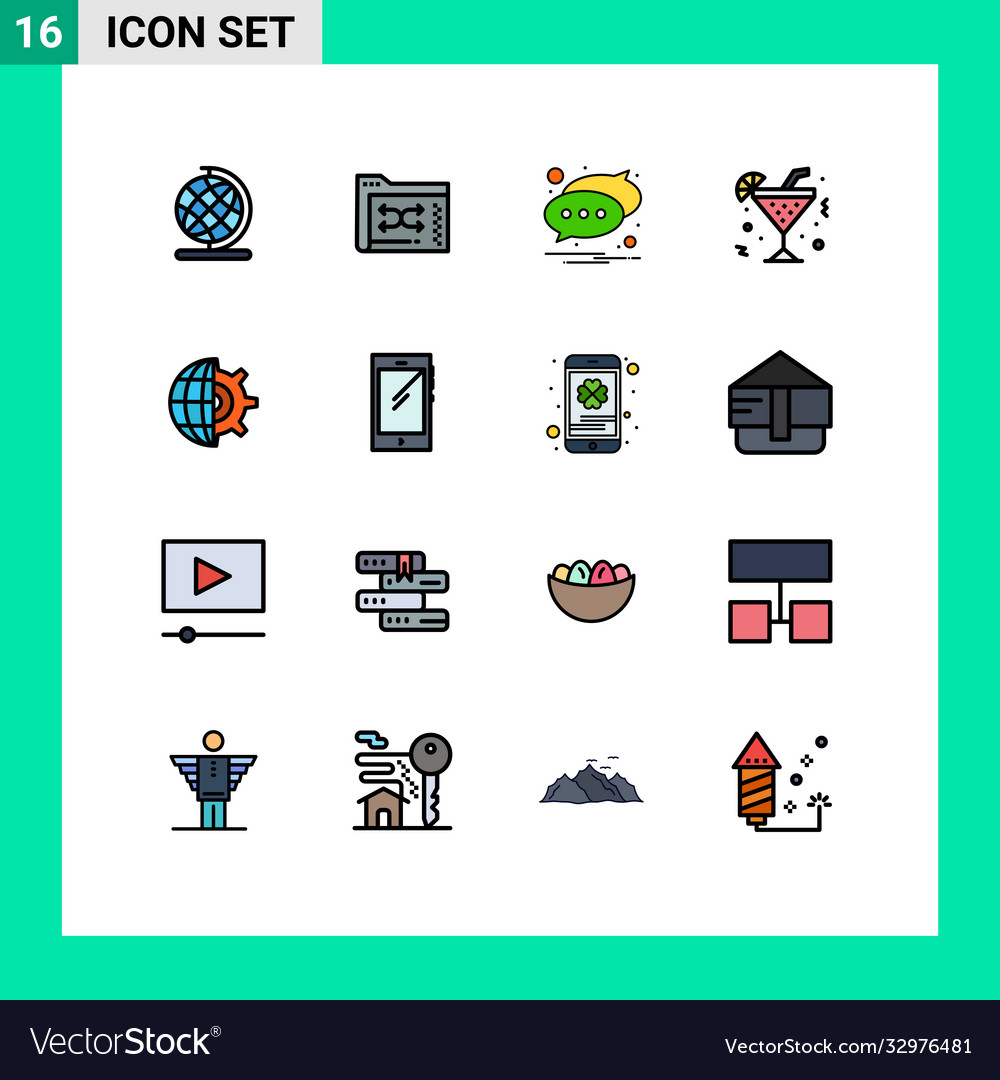 User interface pack 16 basic flat color filled