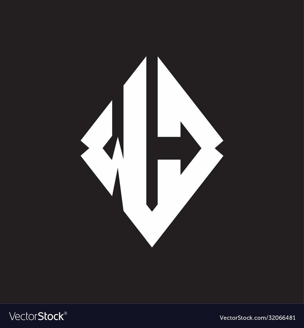 Wc logo monogram with sharp square design template