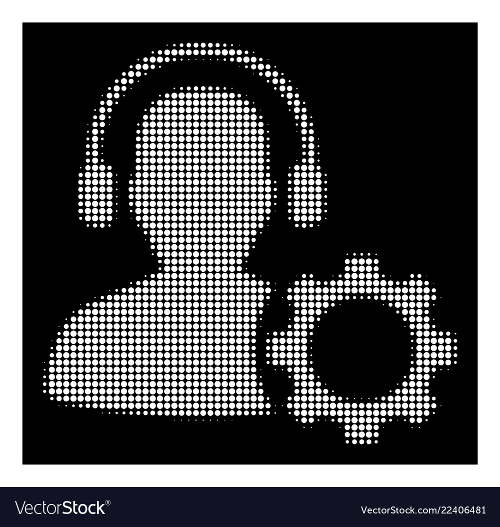 White halftone operator configuration gear icon