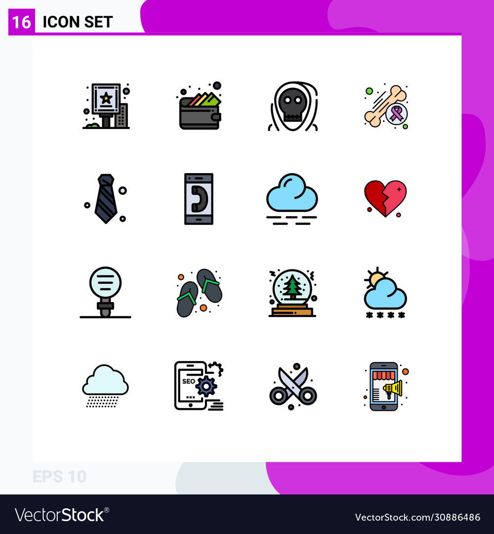 16 user interface flat color filled line pack