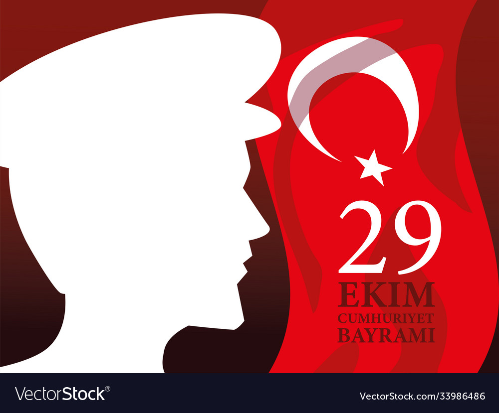 29 ekim cumhuriyet bayrami with turkish flag