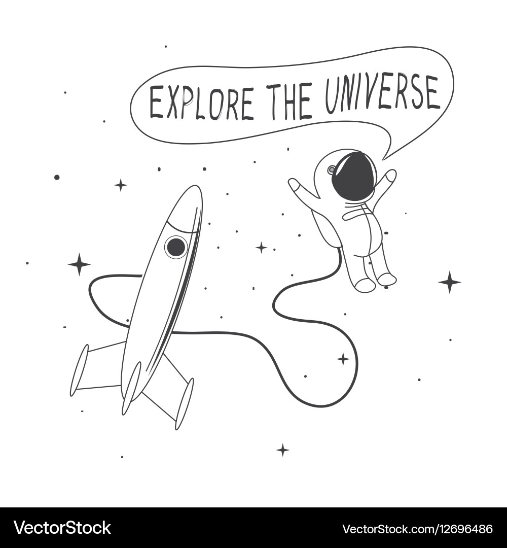 Astronaut rocket Royalty Free Vector Image - VectorStock