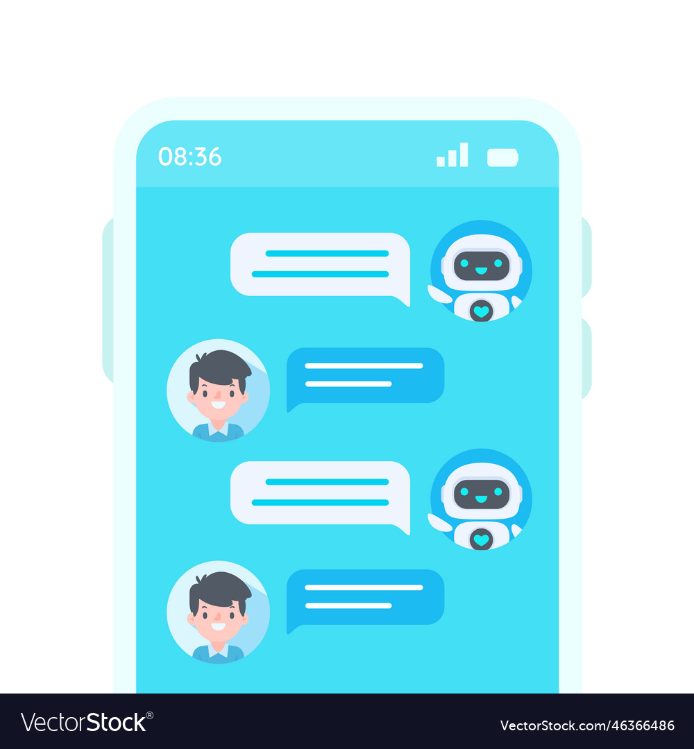 Auto reply system with intelligent robots provide vector image Auto reply system with intelligent robots provide