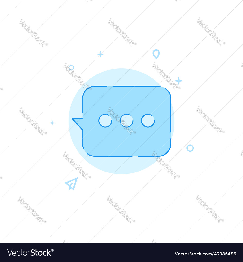 Chat dialogue flat icon filled line style blue vector image Chat dialogue flat icon filled line style blue