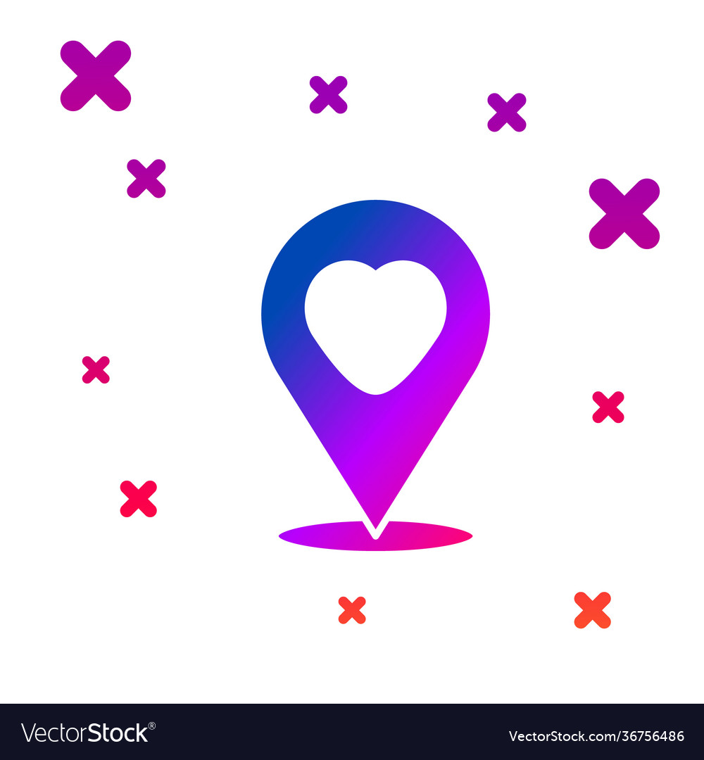 Color map pointer with heart icon isolated Vector Image Color map pointer with heart icon isolated