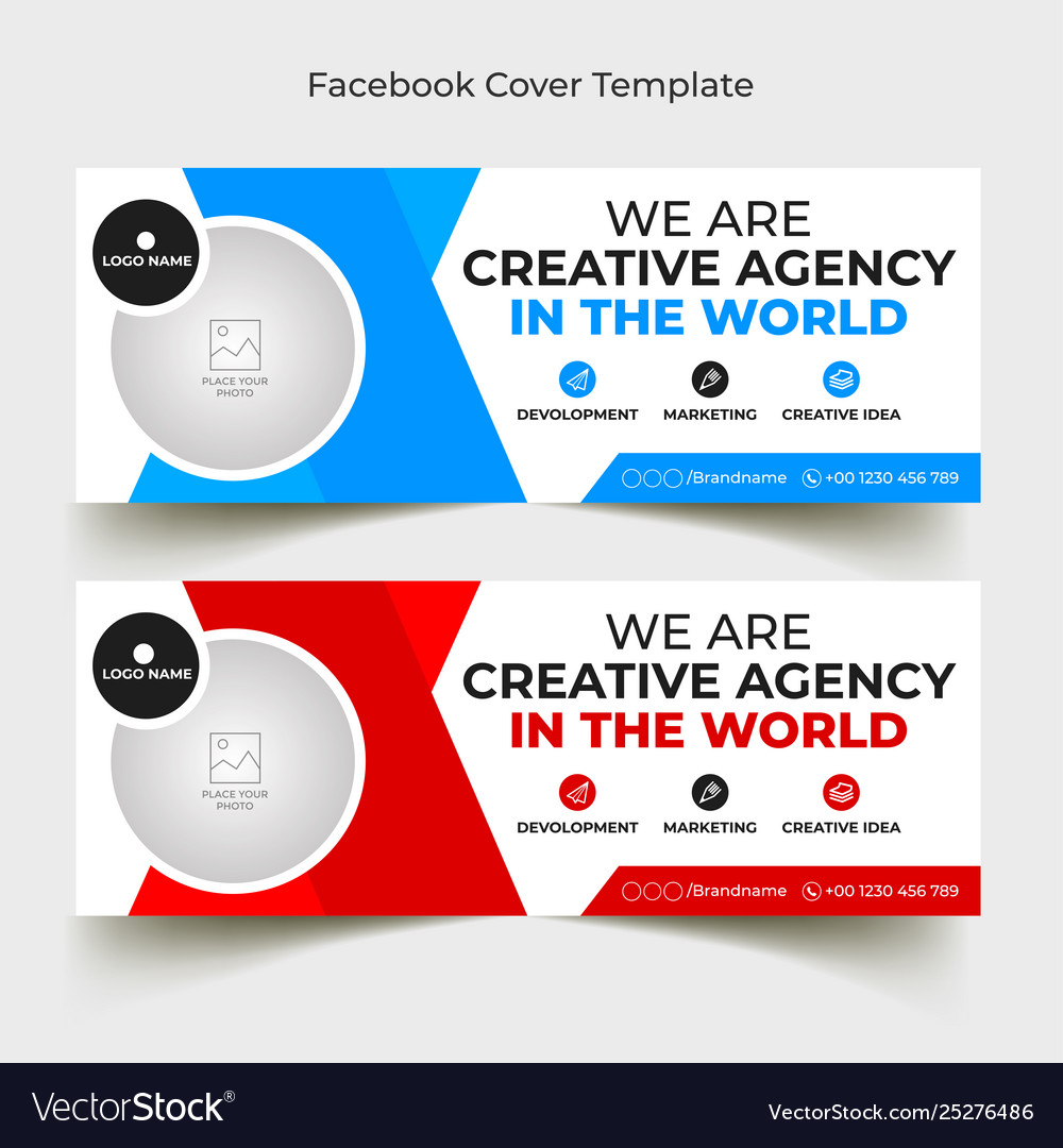 Corporate Facebook Cover Template Royalty Free Vector Image