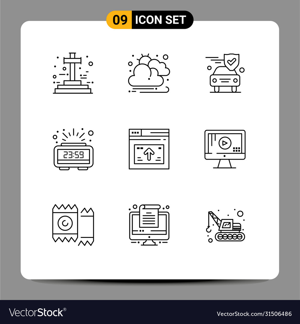 Editable line pack 9 simple outlines web