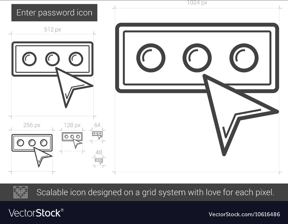 Enter password line icon